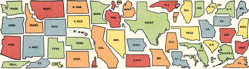 Old School USA States - Off White - Riley Blake