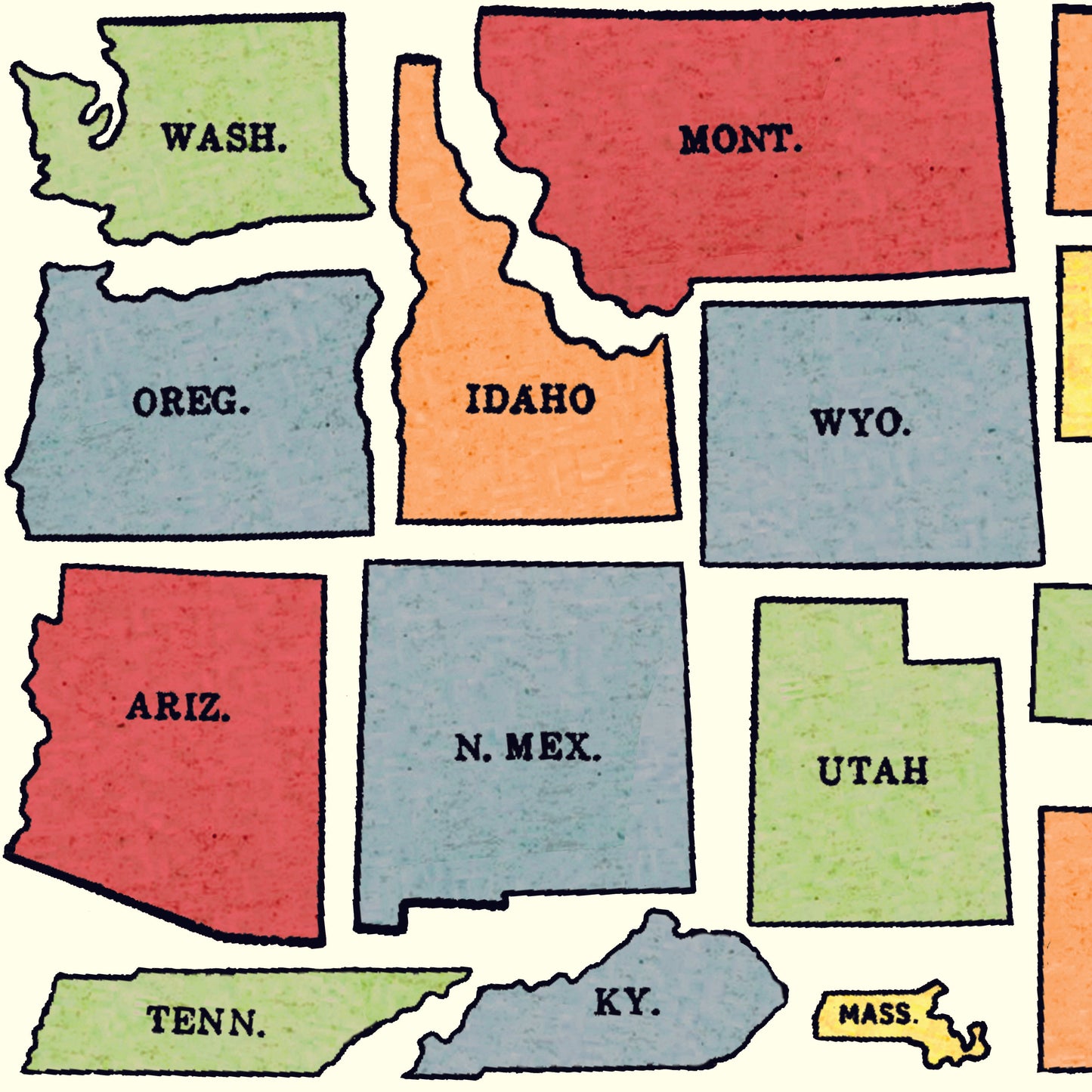 Old School USA States - Off White - Riley Blake