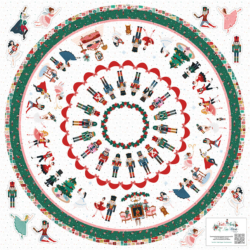 Nutcracker Tradition Tree Skirt Panel - 54”x54" - Riley Blake