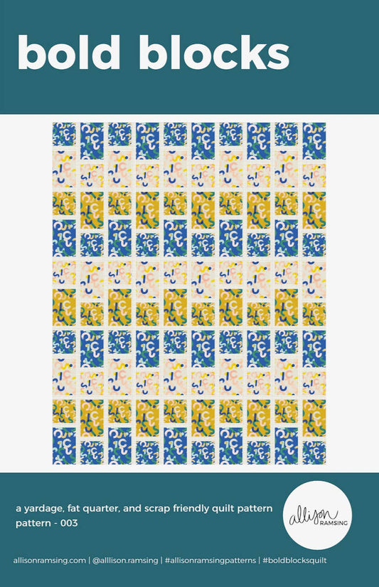 Bold Blocks Quilt Pattern - Printed