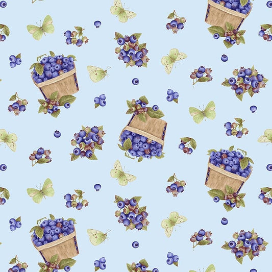 Berrylicious Blue Tossed Baskets & Berries - Henry Glass