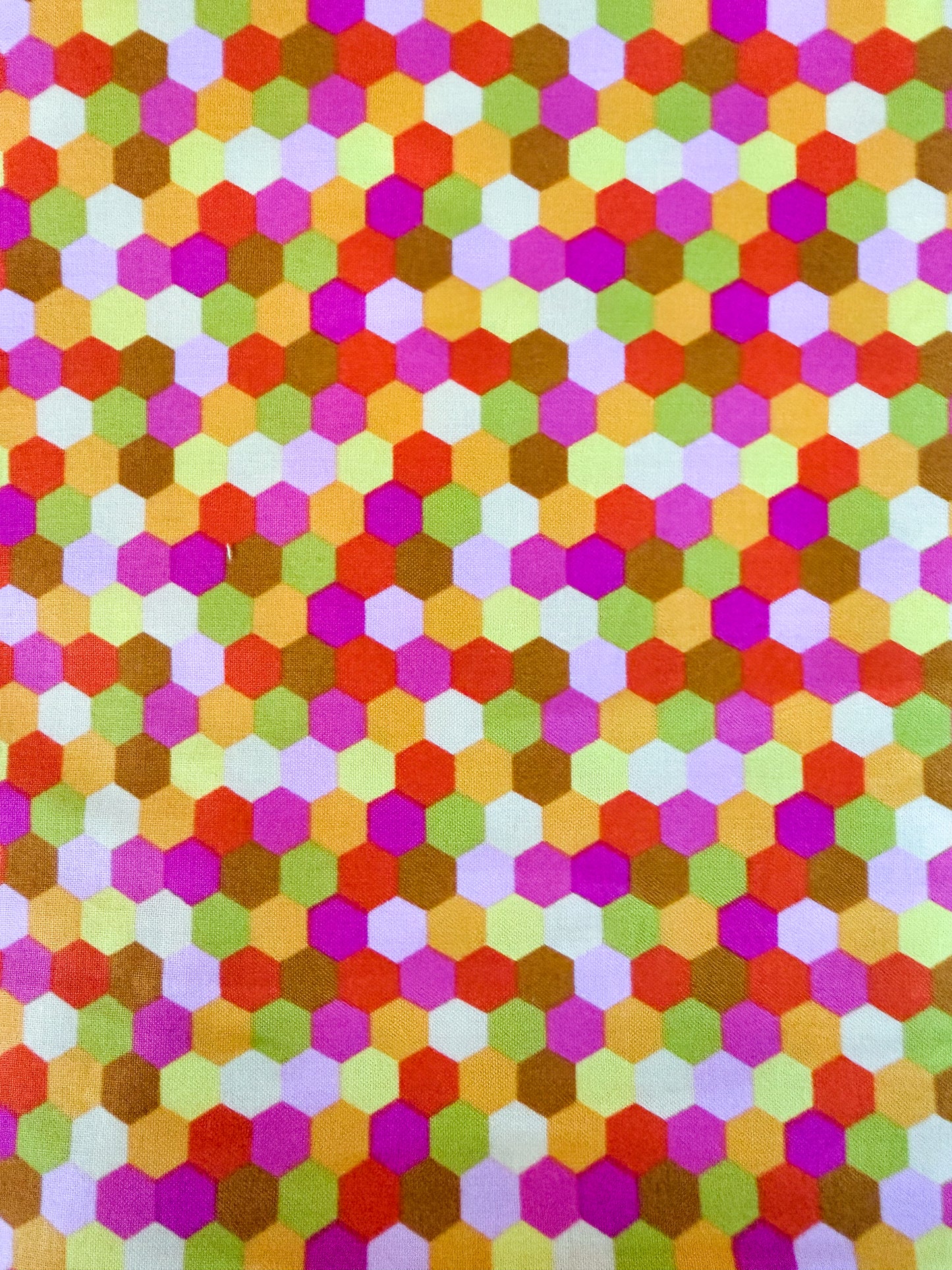 Piecework by AnnaMaria Textiles - Hexagons in Citrus