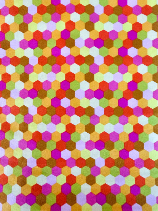 Piecework by AnnaMaria Textiles - Hexagons in Citrus