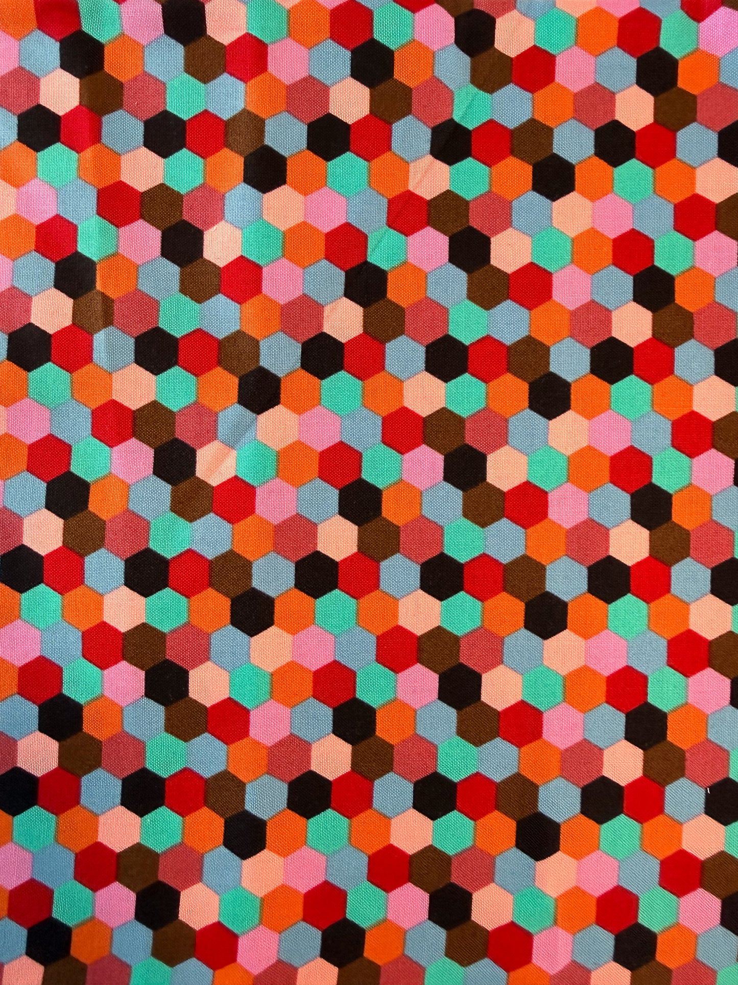 Piecework by AnnaMaria Textiles - Teal Hexies