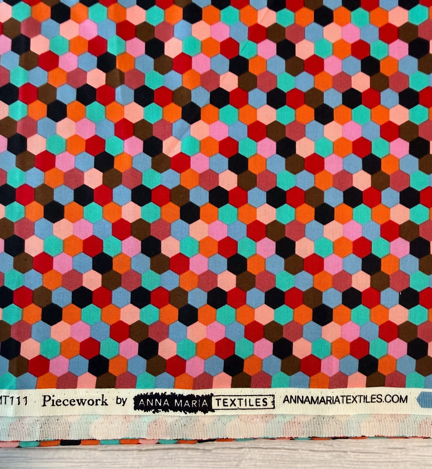 Piecework by AnnaMaria Textiles - Teal Hexies