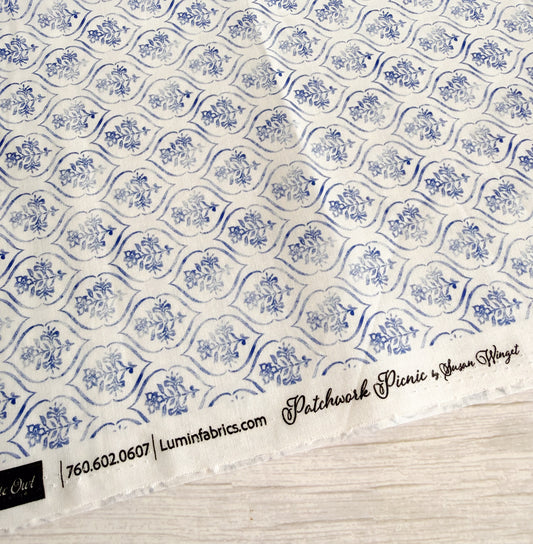 Patchwork Picnic - Blue Floral Stamp