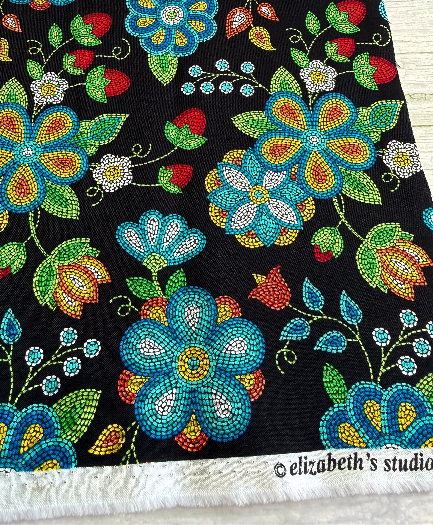 Tucson Beaded Strawberries - Black - Elizabeth Studios