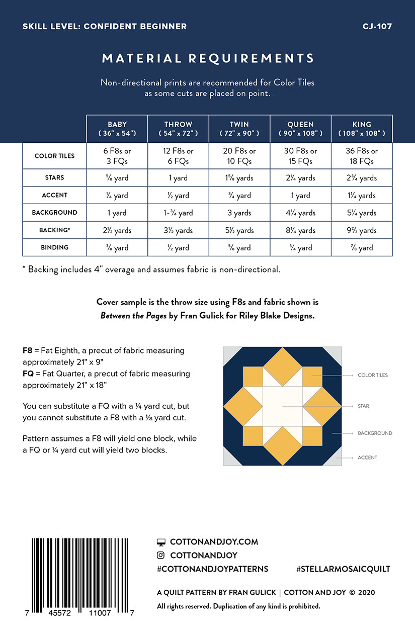 Stellar Mosaic Quilt Pattern