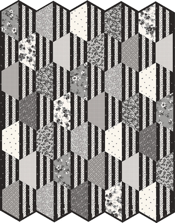 Modern Half Hexie Quilt Pattern - Knot + Thread Design