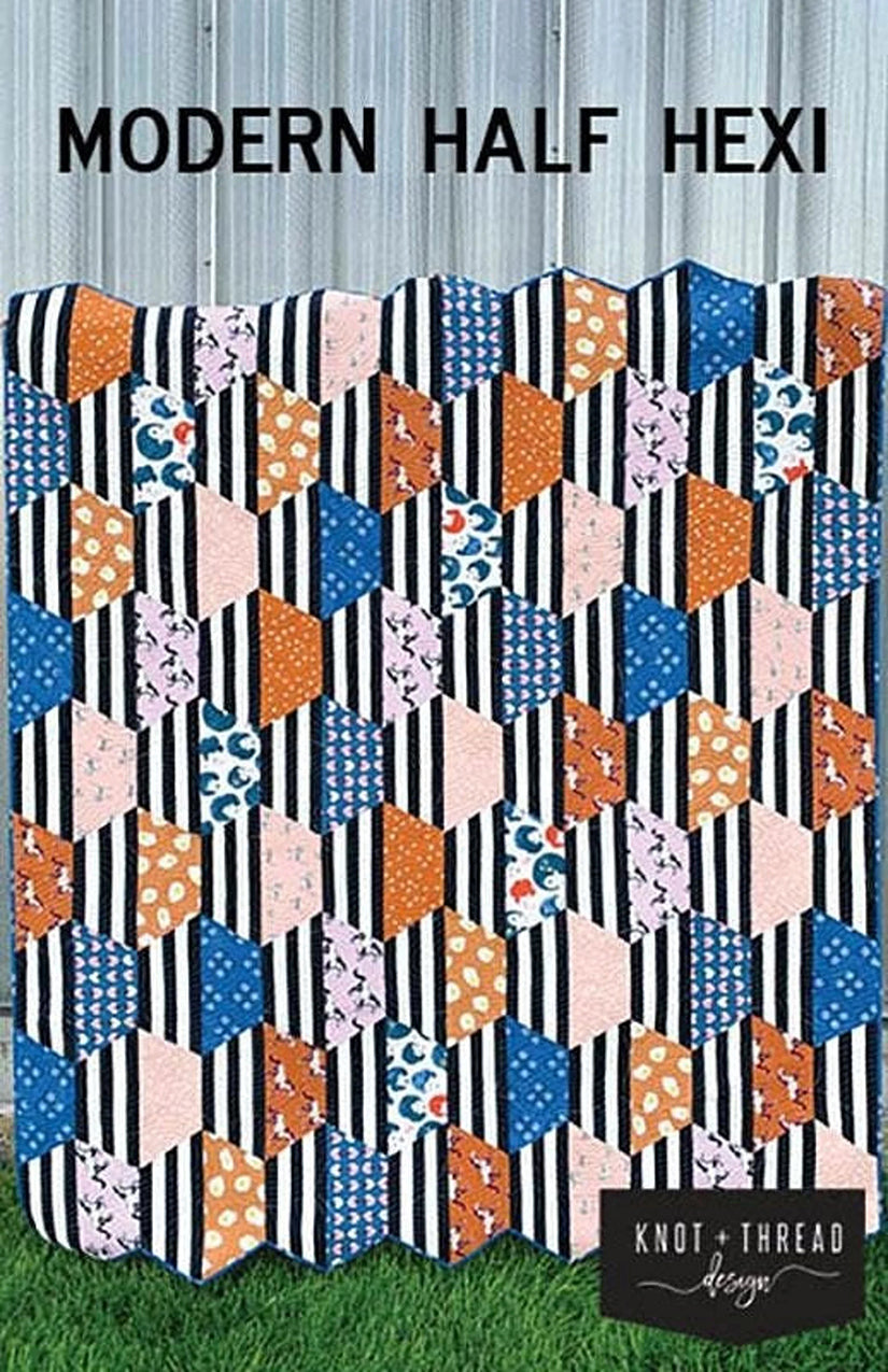 Modern Half Hexie Quilt Pattern - Knot + Thread Design