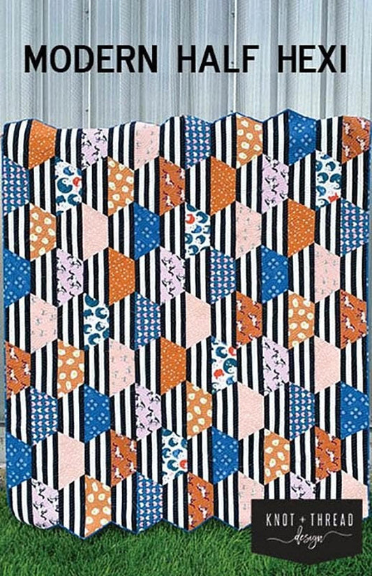 Modern Half Hexie Quilt Pattern - Knot + Thread Design